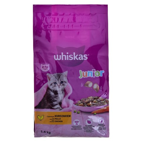 WHISKAS Junior 2-12 Kurczak - sucha karma dla kota - 1.4 kg