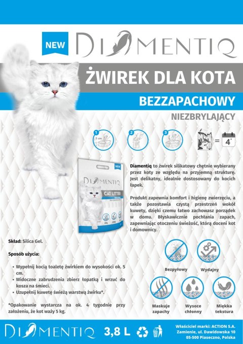 DIAMENTIQ - żwirek neutralny - 3,8 l