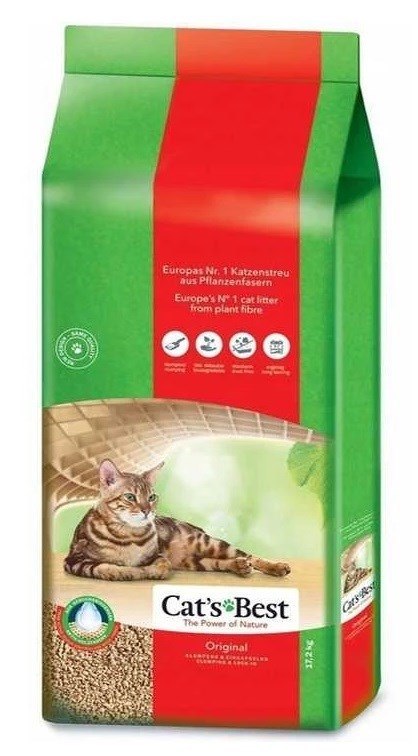 JRS Cat's Best Original - drewniany żwirek zbrylający dla kota - 40l / 17,2kg