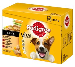 PEDIGREE Adult Wybór Smaków z warzywami w sosie - mokra karma dla psa - saszetka - 12x100 g