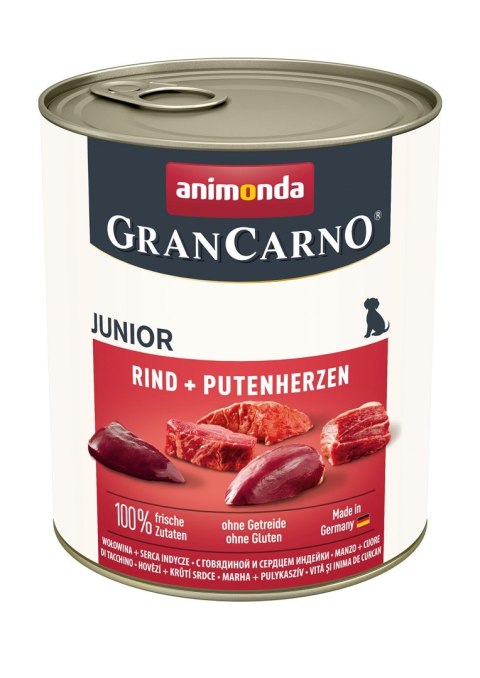 ANIMONDA Grancarno Junior wołowina i serca indyka - mokra karma dla szczeniąt - 400 g