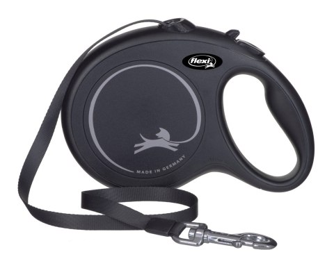 Smycz flexi automatyczna New Classic L taśma 8 m - dla psa do 50 kg, kolor czarny