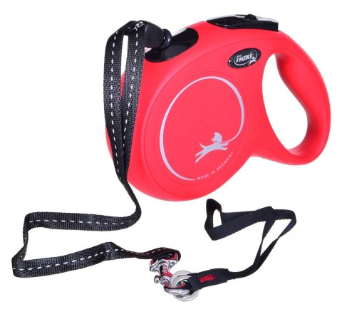 Smycz flexi automatyczna New Classic S linka 8 m - dla psa do 12 kg, kolor czerwony