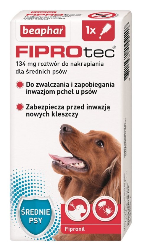 Beaphar FIPROtec Krople dla psa M 134mg x1