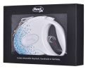 FLEXI Glam Splash Ocean z kryształkami Swarovskiego rozm. M - smycz automatyczna - 5 m - biała