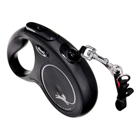 Smycz flexi automatyczna New Classic M taśma 5 m - dla psów do 25 kg, kolor czarny