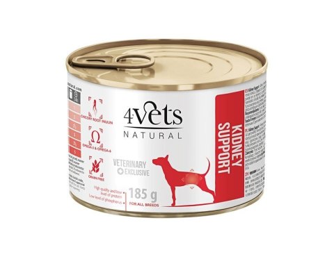 4VETS Natural Kidney Support Dog - mokra karma dla psa - 185 g