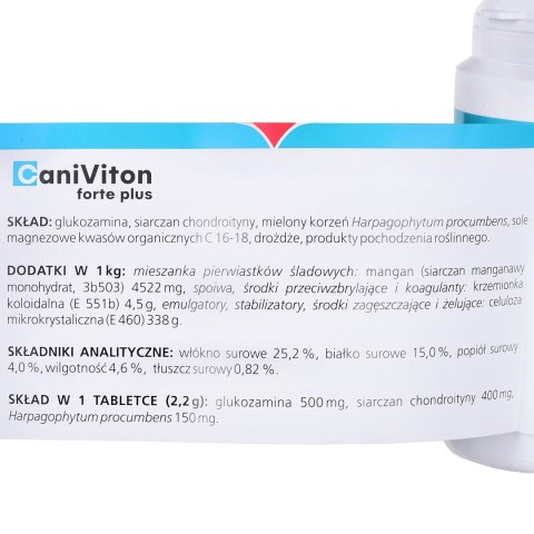 VETOQUINOL CaniViton Forte Plus - tabletki wspomagające funkcje chrząstki stawowej - 90 sztuk