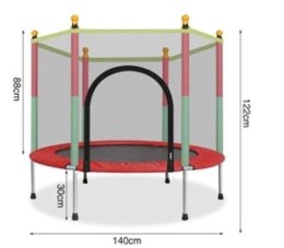 Trampolina do domu ogrodu dla dzieci siatka piłki 140cm 55inch czerwona