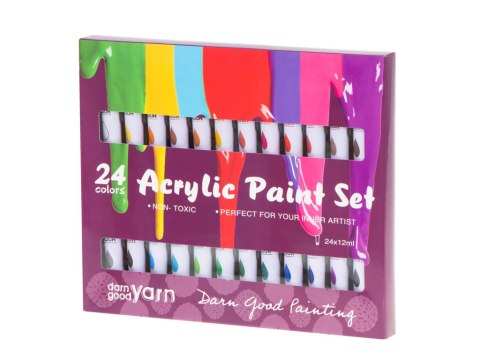 Farby akrylowe w tubkach tubce duży zestaw 24x12ml kolory