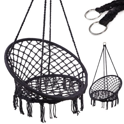 Huśtawka LULILO fotel bocianie gniazdo czarne 80cm 150kg