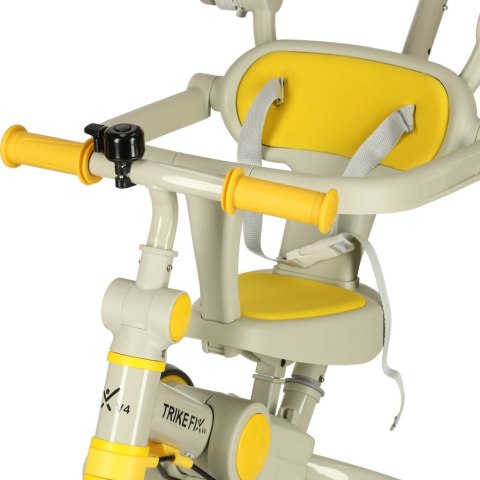 Rowerek trójkołowy TRIKE FIX V4 rower spacerówka rowerek biegowy 6w1 szary żółty