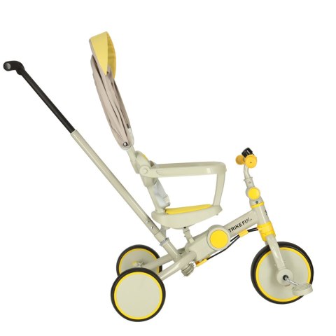 Rowerek trójkołowy TRIKE FIX V4 rower spacerówka rowerek biegowy 6w1 szary żółty