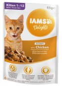 IAMS Delights bogata kurczaka w sosie kocięta 12x85g