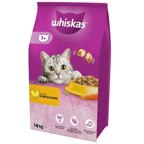 WHISKAS Kurczak 14kg - sucha karma dla kota (WYPRZEDAŻ)