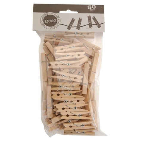 DEKORACYJNE KLAMERKI DREWNIANE NATURALNE MINI SPINACZE ZESTAW 50 SZTUK