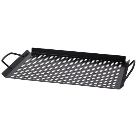 PŁYTA GRILLOWA RUSZT DO GRILLOWANIA TACA PATELNIA NA GRILLA PERFOROWANA 43X28 CM