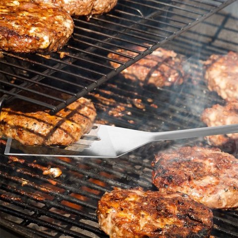 PRZYBORY AKCESORIA STALOWE DO GRILLOWANIA / SZCZYPCE ŁOPATKA WIDELEC ZESTAW 3 EL.