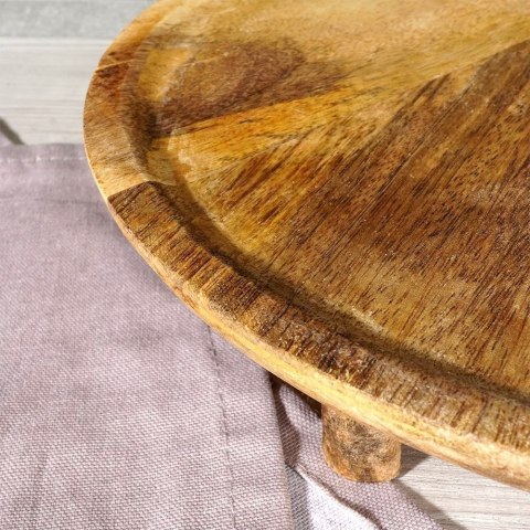 DESKA DREWNIANA / TACA DO SERWOWANIA NA NÓŻKACH 30 CM