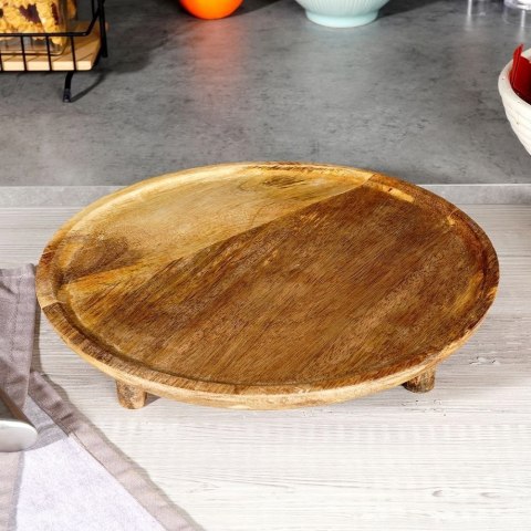 DESKA DREWNIANA / TACA DO SERWOWANIA NA NÓŻKACH 30 CM