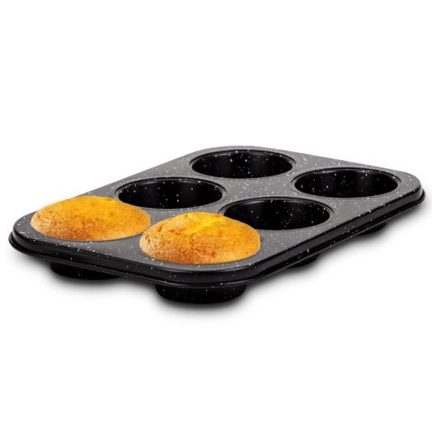 FORMA DO PIECZENIA MUFFINEK GRANITOWA BLACHA NA 6 SZT. 26,5X18,5 CM NATURE
