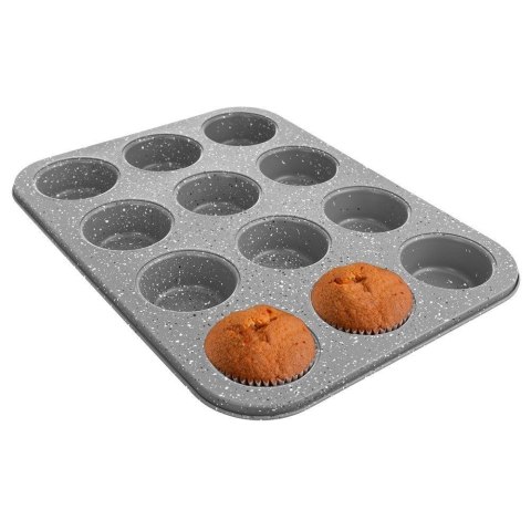 FORMA DO PIECZENIA MUFFINEK NA MUFFINKI BABECZKI GRANITOWA GRANDE NA 12 SZT 35X26 CM