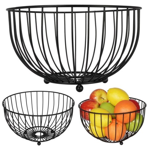 KOSZYK NA OWOCE I WARZYWA KOSZ METALOWY CZARNY MISKA LOFT 25 CM
