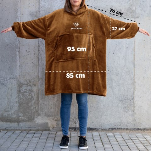 Bluzair SUPER MAMA - Bluza koc - Toffee - prezent dla mamy na urodziny