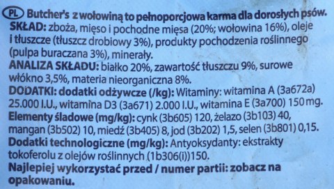 BUTCHER'S z wołowiną 10kg - sucha karma dla psa (WYPRZEDAŻ)