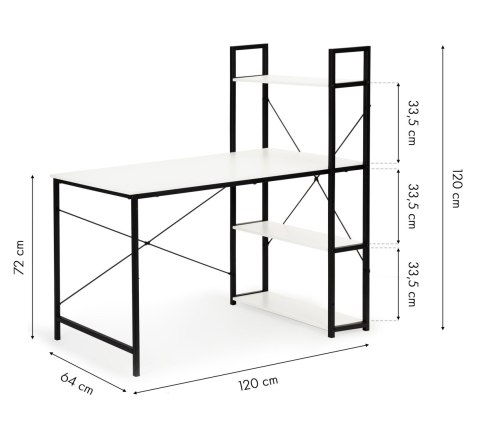 Biurko komputerowe biurowe stół + regał półki loft ModernHome