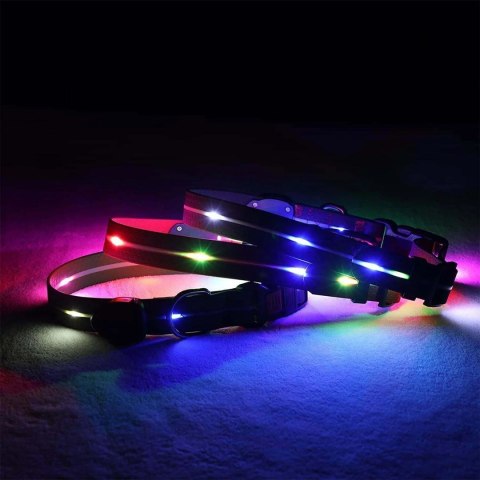 DOGGYVILLAGE OBROŻA Z KOLOROWĄ ILUMINACJĄ LED CZERWONA MT7115