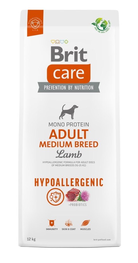 Brit Care Dog Hypoallergenic Adult Medium Lamb 12kg (WYPRZEDAŻ)