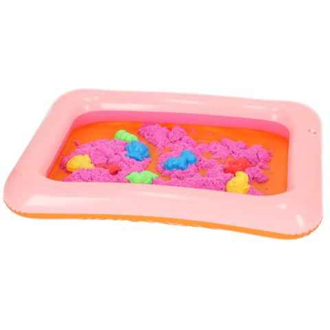 Piasek dla dzieci w wiaderku 1kg foremki różowy