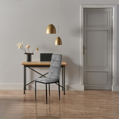 Komplet 4 krzeseł krzesło welurowe do jadalni i salonu 4 sztuki szare ModernHome