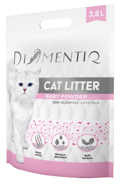 DIAMENTIQ Żwirek Baby Powder Silikonowy, Niezbrylający się dla kota - 3,8 l (WYPRZEDAŻ)