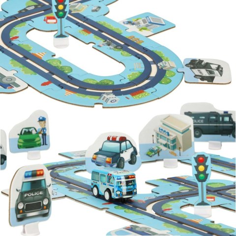Puzzle tor samochodowy policja ulica samochód z napędem 47 elementów