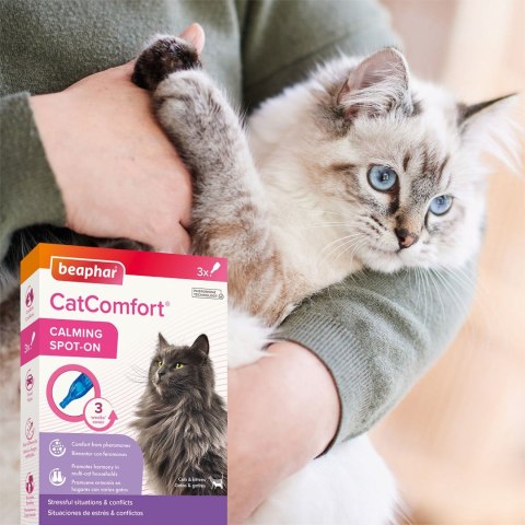 BEAPHAR CatComfort Calming Spot on - z zawartością feromonów dla kotów - 3x0,55ml