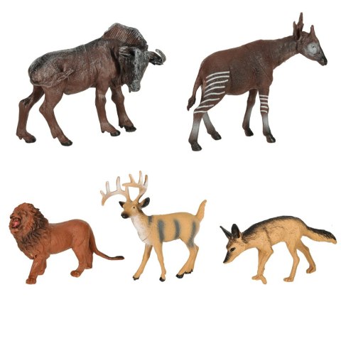 Figurki zwierząt zwierzęta zoo safari farma akcesoria skrzynka 19 el.