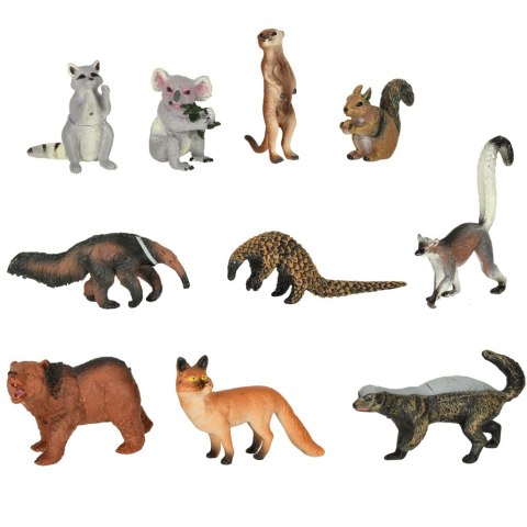 Figurki zwierząt zwierzęta zoo safari farma akcesoria skrzynka 19 el.
