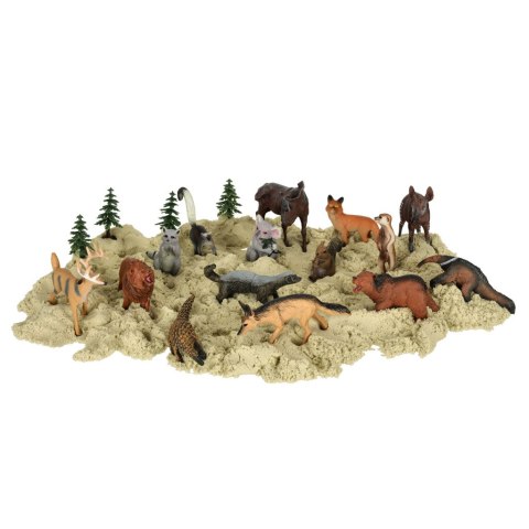 Figurki zwierząt zwierzęta zoo safari farma akcesoria skrzynka 19 el.
