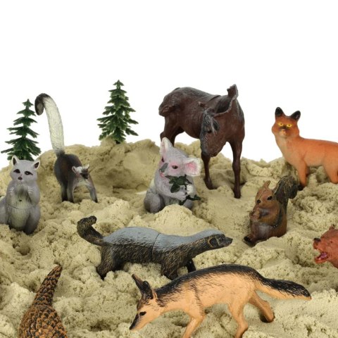 Figurki zwierząt zwierzęta zoo safari farma akcesoria skrzynka 19 el.