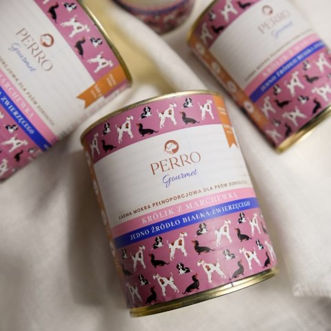 PERRO Gourmet Królik z marchewką -mokra karma dla psów dorosłych -200g