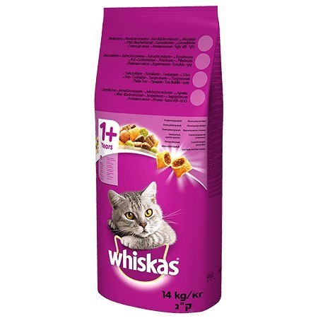 WHISKAS Tuńczyk z warzywami 14kg - sucha karma dla kota (WYPRZEDAŻ)