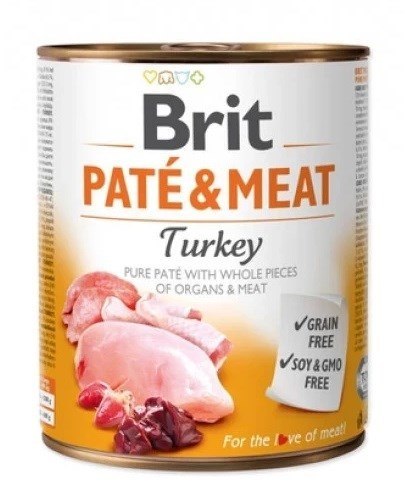 Karma BRIT PATÉ & MEAT z indykiem dla psa 800g