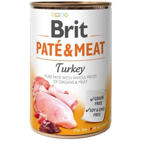 Karma BRIT PATÉ & MEAT z indykiem - mokra karma dla psa 400g
