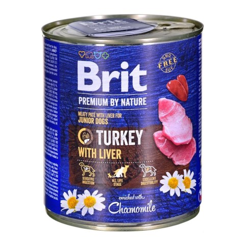 BRIT Premium by Nature Junior Indyk z wątróbką - mokra karma dla psa - 800 g
