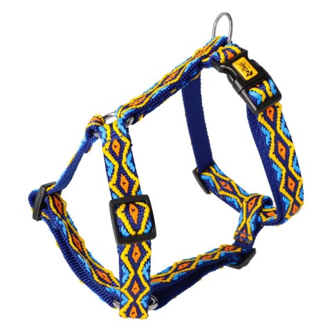 DINGO szelki dwupaskowe guard - Winnetou szer. 2,0 cm, rozmiar m (2,0 cm: 38-70 cm) niebieskie