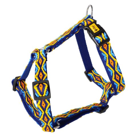 DINGO szelki dwupaskowe guard - Winnetou szer. 2,0 cm, rozmiar m (2,0 cm: 38-70 cm) niebieskie