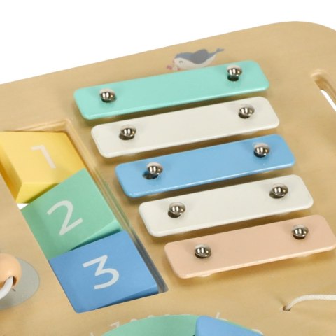 Tablica manipulacyjna LULILO LUDO stolik drewniany sensoryczny miętowy