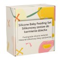 Naczynia silikonowe dla dzieci sowa zestaw 8 elementów zielone
